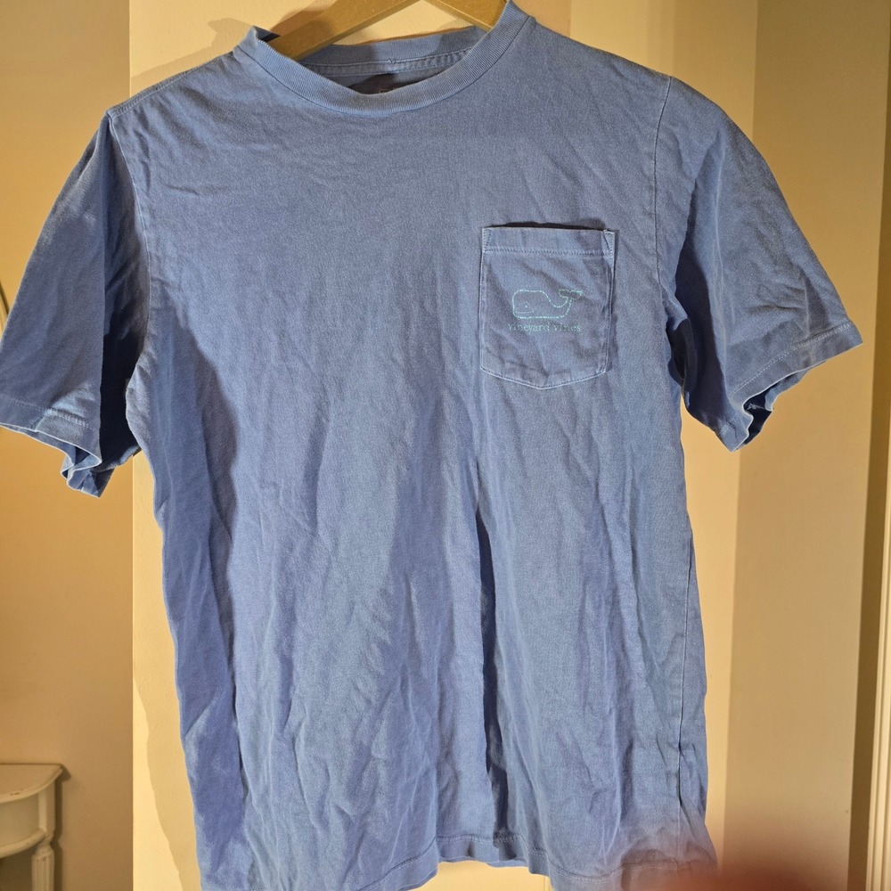 Vineyard Vines Kids Whale Pocket T-Shirt Blue Size L Cotton
